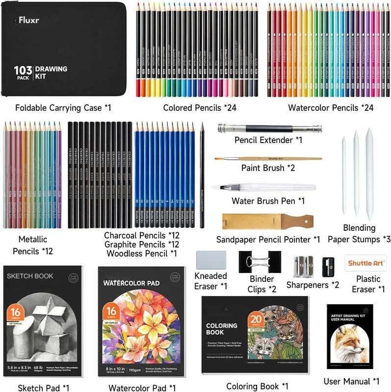 Fluxr 103 Piece Art Kit